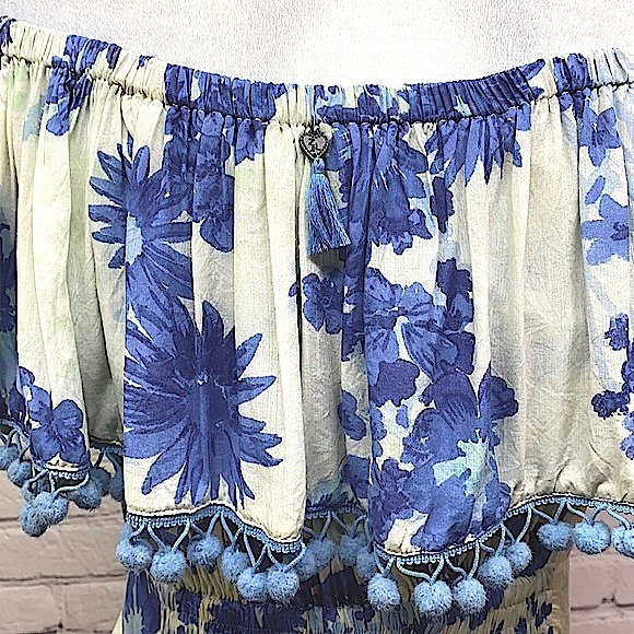 Z & L Europe Blue Floral Boho Maxi Dress - Picture 12 of 16